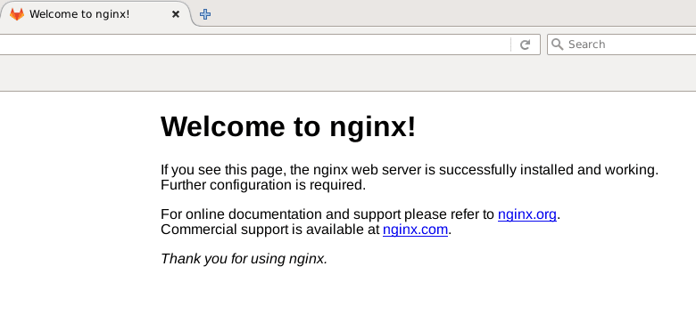 nginx home page